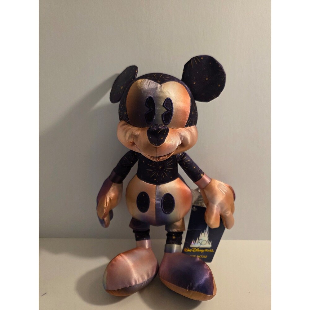 Walt Disney World 50th Anniversary Mickey Mouse 16" Plush Stuffed Animal NWT